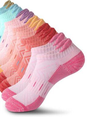 Women Socks 6 Pair Running Low Cut Cotton Socks for Women Cushioned Breathable